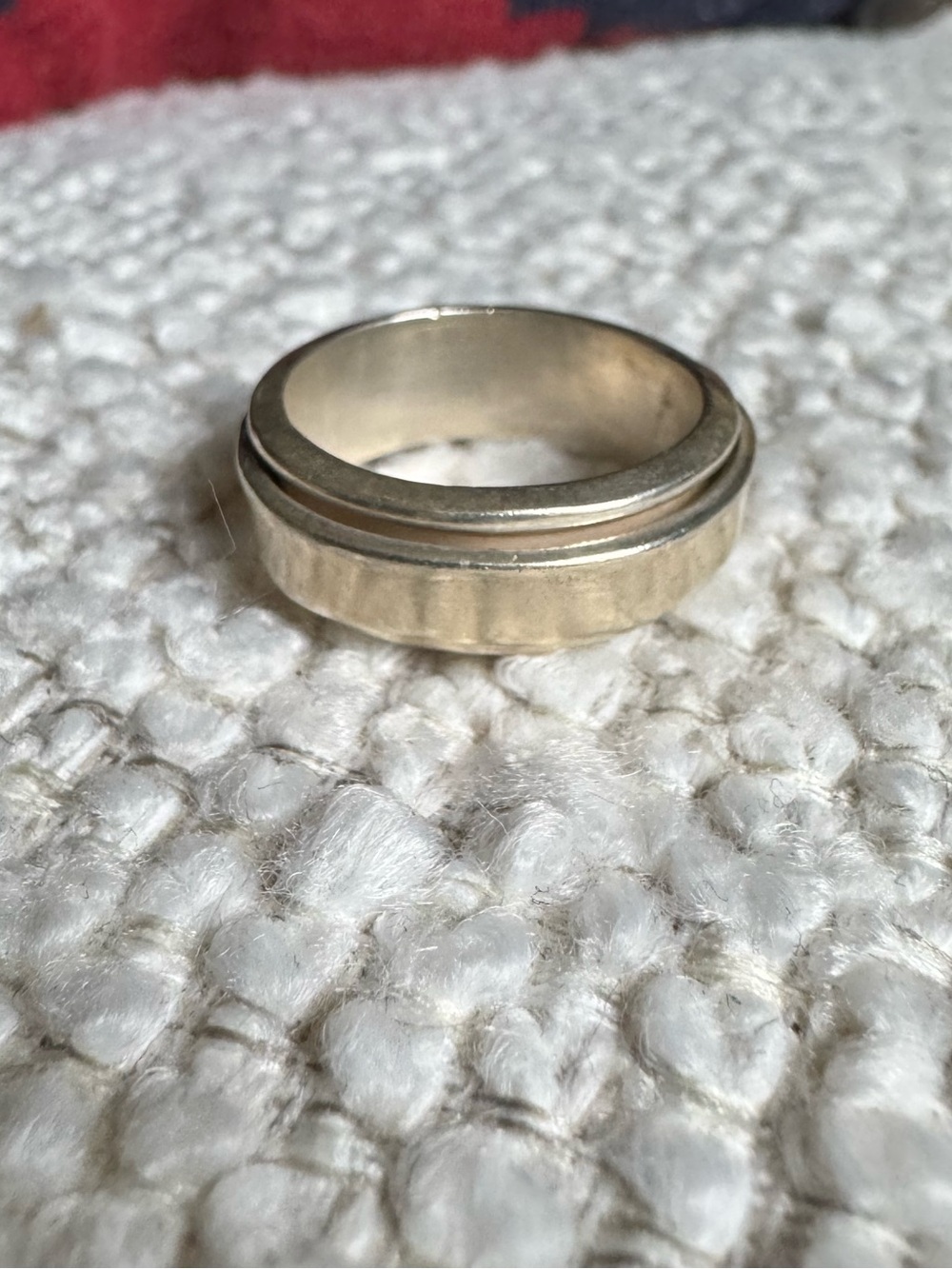 90s Vtg Fidget Band Sterling Silver Ring size 8